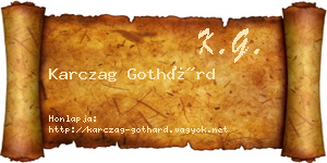 Karczag Gothárd névjegykártya